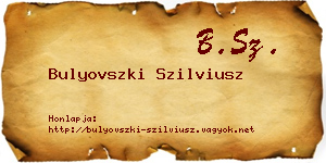 Bulyovszki Szilviusz névjegykártya